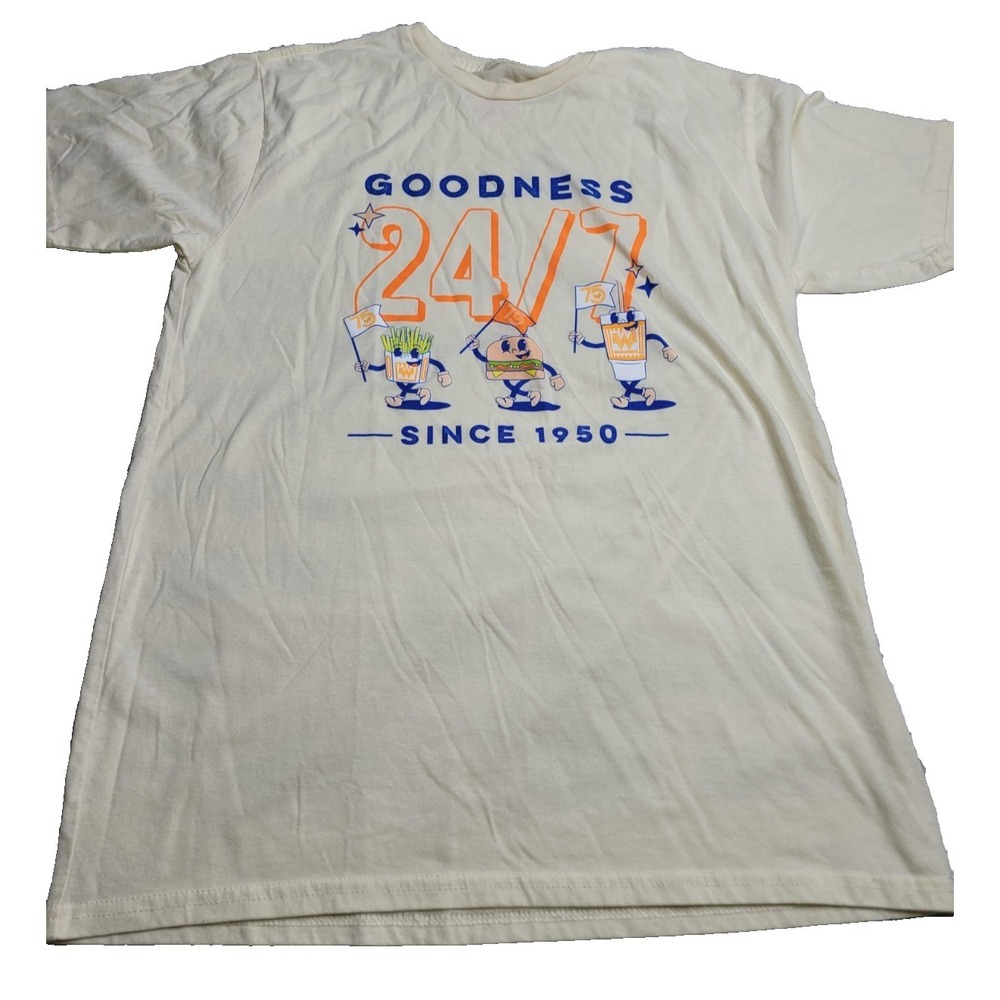 Whataburger Short Sleeve T-Shirt Retro "Goodness 24/7"‎ Men's L